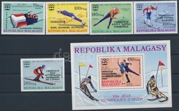 ** 1976 Olimpiai érmesek Sor Felülnyomással Mi 802-806 + Blokk 13 - Altri & Non Classificati