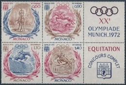 ** 1972 Nyári Olimpia Sor Szelvényes Hatostömbben Mi 1045-1048 - Andere & Zonder Classificatie