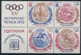 ** 1972 Nyári Olimpia, München Bal Oldali Szelvényes 4-es Tömb Mi 1045-1048 - Other & Unclassified