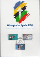 O 1987 Téli Olimpia Sor Mi 801-803 Emléklapon - Andere & Zonder Classificatie