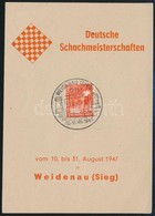 1947 Német Sakkbajnokság Emléklap Alkalmi Bélyegzéssel - Sonstige & Ohne Zuordnung