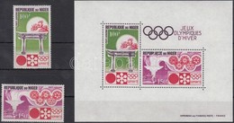 ** 1972 Téli Olimpia, Sapporo Sor Mi 316-317 + Blokk 7 - Sonstige & Ohne Zuordnung