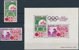 ** 1972 Téli Olimpia, Sapporo Sor Mi 316-317 + Blokk 7 - Sonstige & Ohne Zuordnung