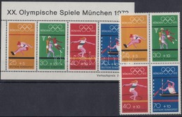 ** 1972 Nyári Olimpia Négyestömb Mi 734-737 + Blokk 8 - Sonstige & Ohne Zuordnung