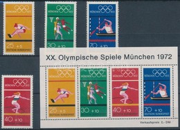 ** 1972 Nyári Olimpiai Játékok Sor Mi 734-737 + Blokk 8 - Sonstige & Ohne Zuordnung