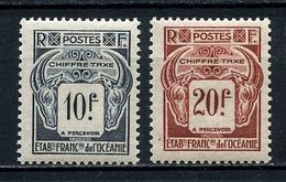 OCEANIE 1948 TAXE N° 26 Et 27 * Neufs MH Infime Trace Charnière Superbes C 8 € Faune Animaux - Portomarken