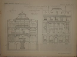 Plan Des Bureaux Et Magasins De La Société Générale De Librairie Catholique à Paris.Eugène Dupuis, Architecte.1884. - Travaux Publics