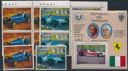 ** 1978 Verseny Autók 5 Teljes Sor 5 X Mi 3060-3066 Teljes ívben+  Mi 3067-3068 Légi értékek ívsarki Négyestömbben + 1-1 - Sonstige & Ohne Zuordnung