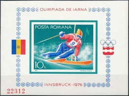 ** 1976 Téli Olimpia, Innsbruck Vágott Blokk Mi 129 - Andere & Zonder Classificatie