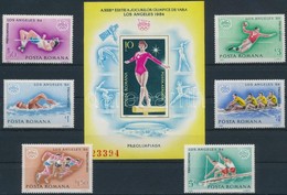 ** 1984 Nyári Olimpia, Los Angeles (I.) Sor Mi 4042-4047 + Blokk 204 (Mi 4042 Betapadás) - Andere & Zonder Classificatie