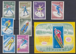 ** 1984 Téli Olimpia, Szarajevó Sor Mi 4003-4010 + Blokk 199 - Andere & Zonder Classificatie