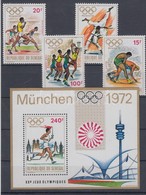 ** 1972 München-i Olimpia Mi 494-497 + Blokk 10 - Andere & Zonder Classificatie