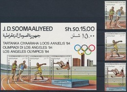 ** 1984 Nyári Olimpia, Los Angeles Sor Mi 353-355 + Blokk Mi 15 - Other & Unclassified