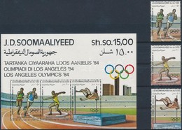 ** 1984 Nyári Olimpia, Los Angeles Sor Mi 353-355 + Blokk Mi 15 - Autres & Non Classés