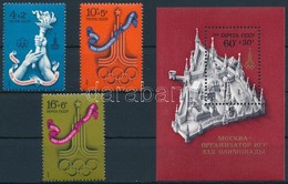 ** 1976 Nyári Olimpia: Moszkva Sor Mi 4563-4565 + Blokk Mi 117 - Other & Unclassified