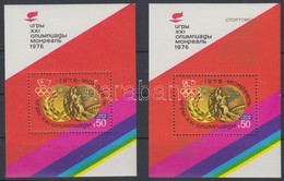 ** 1976 Olimpia Blokk + Felülnyomott Változat Mi 113, 115 - Other & Unclassified