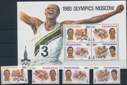 ** 1980 Nyári Olimpia Sor Mi 157-160 + Blokk 23 - Sonstige & Ohne Zuordnung