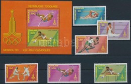 ** 1980 Nyári Olimpia Sor Mi 1422-1427 A + Blokk 154 A - Autres & Non Classés