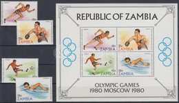 ** 1980 Nyári Olimpia Sor Mi 225-228 + Blokk Mi 9 - Andere & Zonder Classificatie