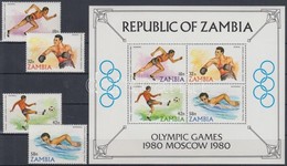 ** 1980 Nyári Olimpia Sor Mi 225-228 + Blokk Mi 9 - Andere & Zonder Classificatie