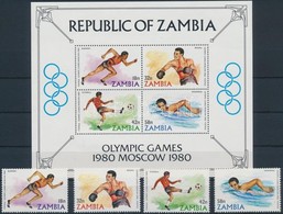 ** 1980 Nyári Olimpia, Moszkva Sor Mi 225-228 + Blokk 9 - Andere & Zonder Classificatie