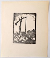 Andor Loránd (1906-1966):Gémeskút. Linó, Papír, Jelzés Nélkül, 13×10 Cm - Andere & Zonder Classificatie