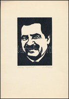 M. Kiss József (1935-1999): Móricz Zsigmond. Fametszet, Papír, Jelzett, 14×10 Cm - Andere & Zonder Classificatie