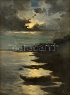 Nagy Ernő (1881-?): Csónak A Holdfényben. Olaj, Karton, Jelzett, üvegezett Keretben, 40×29 Cm - Andere & Zonder Classificatie