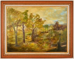 Rudnay Jelzéssel: Ligetes Táj. Olaj, Karton, Foltos, Keretben, 46×59 Cm - Andere & Zonder Classificatie