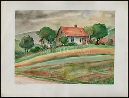 Sostarics Lajos (1896-1968): Pesthidegkút 1949, Akvarell, Papír, Jelzett, Kartonra Ragasztva, 30,5×22,5 Cm - Andere & Zonder Classificatie