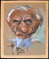 Wittman Rezső (Gatto Nero)  (1889-1972) : Férfi Portré, Karikatúra. Vegyes Technika, Papír, Jelzett, 27×22 Cm - Andere & Zonder Classificatie
