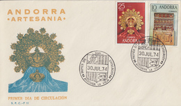 Enveloppe  FDC  1er  Jour   ANDORRE     Artisanat     1974 - Other & Unclassified