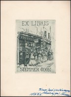 Conrád Gyula (1877-1959): Ex Libris Stemmer Ödön. Rézkarc, Papír, Jelzett A Karcon, 15×12 Cm - Andere & Zonder Classificatie