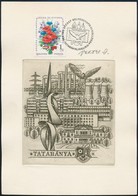 Vertel József (1922-1993): Tatabánya. Rézkarc, Papír, Jelzett, 10x11 Cm. Alkalmi Bélyegzéssel - Autres & Non Classés