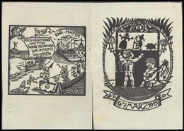 Otto Wirsching (1889-1919): 2 Db Ex Libris, Fametszet, Papír, Jelzett A Dúcon, 11×12 Cm,15×11 Cm - Sonstige & Ohne Zuordnung