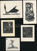 5 Db Ex Libris: Buday György (2×), Sassy Attila (Aiglon), Fery Antal, Petry Béla, Fametszet/klisé, Papír, Egy Része Jelz - Autres & Non Classés