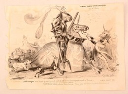 1839 Lord Farcington Francia Kőnyomatos Rajz, Humoros Politikai Grafika / 1839  French Lithographic Caricature 31x23 Cm - Prenten & Gravure