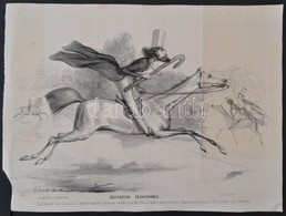 1839 Equiutation Fashionable. Lovas. Karikatúra. Kőnyomat / Lithographed Caricature With Horse. 24x32 Cm - Prenten & Gravure