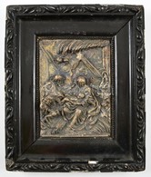 A Háromkirályok Imádása, Fém Dombornyomott Kép, Fa Keretben, 20×14,5 Cm - Altri & Non Classificati
