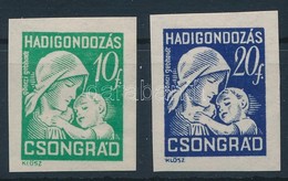 ** Csongrád 1941 10f és 20f Hadigondozás Bélyegek Használatlan, Fogazatlan Próbanyomatai - Zonder Classificatie