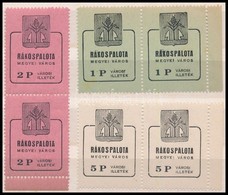 1945 Rákospalota Városi Illetékbélyegek 1 P, 2 P, 5 P Párokban, Fogazás: 11 1/2 (18.600) - Zonder Classificatie