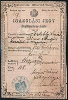 1863 Igazolási Jegy Nagyváradi Földbirtokosnő Számára / ID - Unclassified