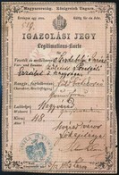 1863 Igazolási Jegy Nagyváradi Földbirtokosnő Számára / ID - Zonder Classificatie