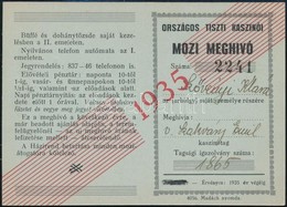 1935 Országos Tiszti Kaszinói Mozimeghívó - Zonder Classificatie