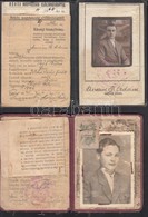 1945-1951 Békés, Fényképes Községi Elöljárósági Bizonyítvány, 2 Db, Az Egyikben Kerékpár-igazoló Lappal, Kopottak. - Zonder Classificatie