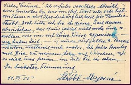 1955 Kisfaludi Strobl Alajosné, Kratochwill Alojzia Lujza (1876-1964) Saját Kézzel írt Levelezőlapja Keltscha Nándor Heg - Unclassified