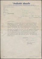 1957 Barta Lajos (1878-1964) író Részére Szóló Német Nyelvű Gépelt Levél, D. L. Vašut Csehszlovák Dramaturgtól, Aláíráss - Zonder Classificatie