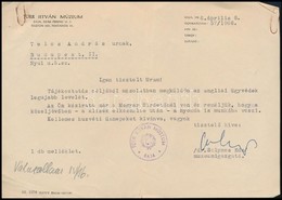 1966 Dr. Solymos Ede (1926-2008) Néprajzkutató, A Bajai Türr István Múzeum Igazgatójának Aláírása A Múzeum Fejléces Papí - Other & Unclassified