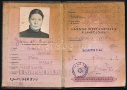 Gyarmati Dezsőné, Bara Margit  (1928-2016) Kossuth- és Balázs Béla-díjas Magyar Színművésznő Utolsó Személyi Igazolványa - Other & Unclassified