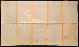 Cca 1950 A Pesti Városfal Látható Részeinek Bemutatás Térképen 100x60 Cm - Autres & Non Classés
